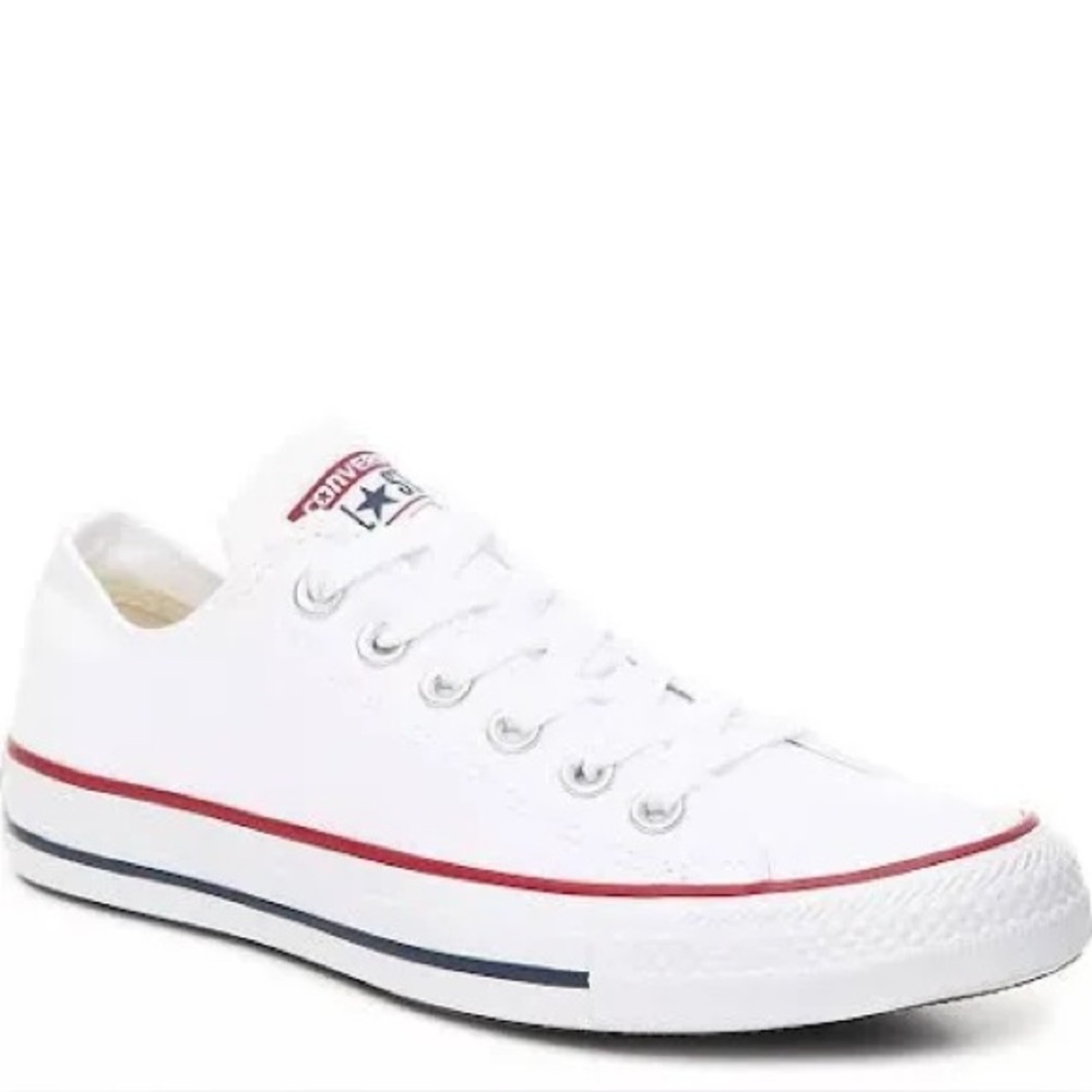 Women’s Converse White Sneakers with Red Accents